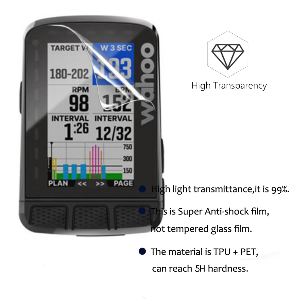 3 szt. Przeciwwybuchowa osłona ekranu dla Wahoo ELEMNT Bolt V2 Roam V2 Mini wodoodporna HD przezroczysta folia ochronna na ekran PET