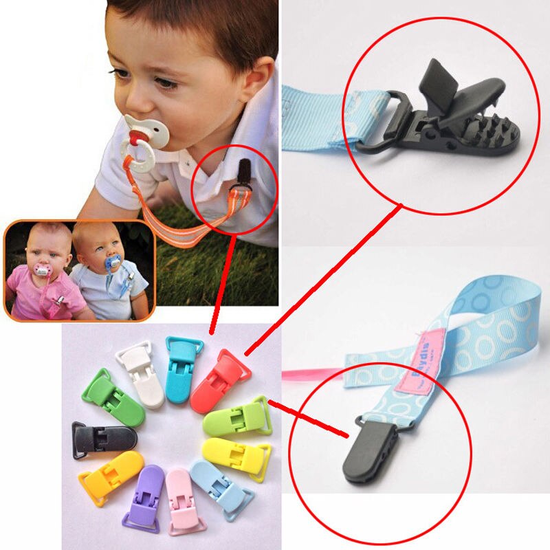 10 stks Gekleurde Plastic Jarretel Fopspeen Fopspeen Houder Dummy Clips Voor Baby