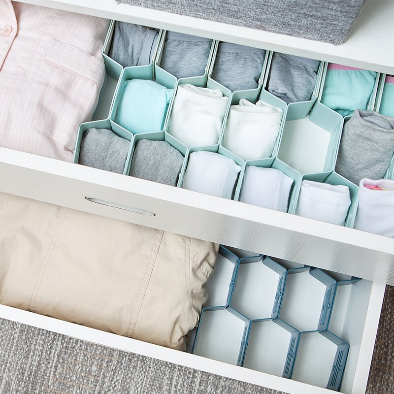 L.H.S Honeycomb drawer organizer Organizer for underwear Organizer for socks Drawer closet storage box divider