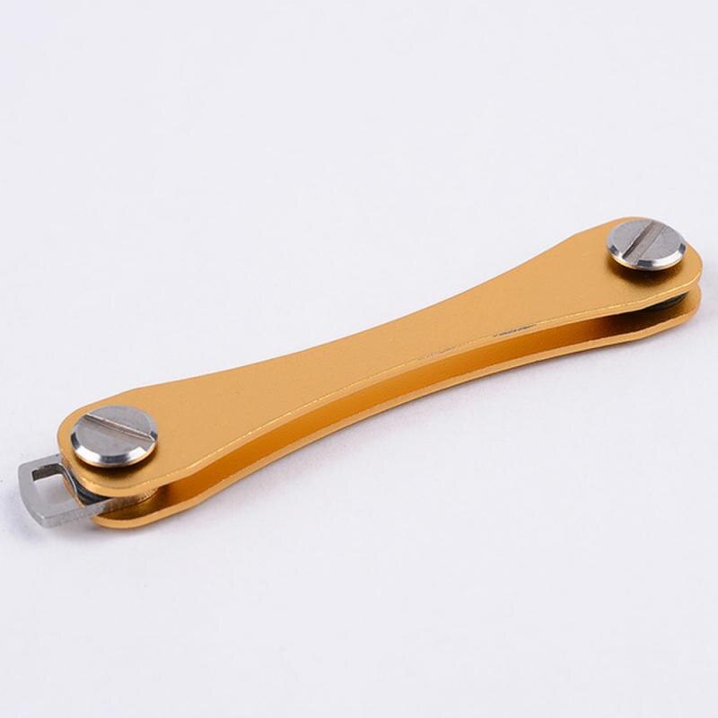 Aluminum Key Clip Flexible Metal Key Storage Compact Key Holder Keychain Organizer Multi-functional Plactical Clip Keychain Clip: gold