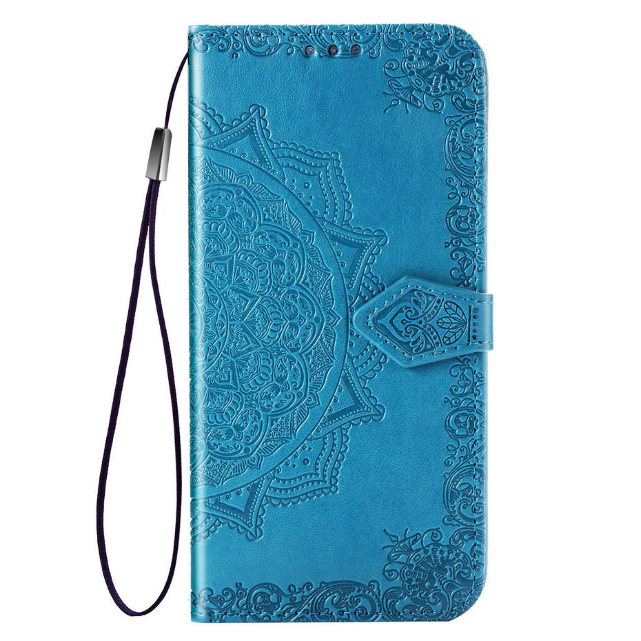 Huawei Y5P Telefoon Case Voor Huawei Y5P Case Siliconen Bumper Leather Flip Case Voor Huawei Y5P Zwart fundas: Blue