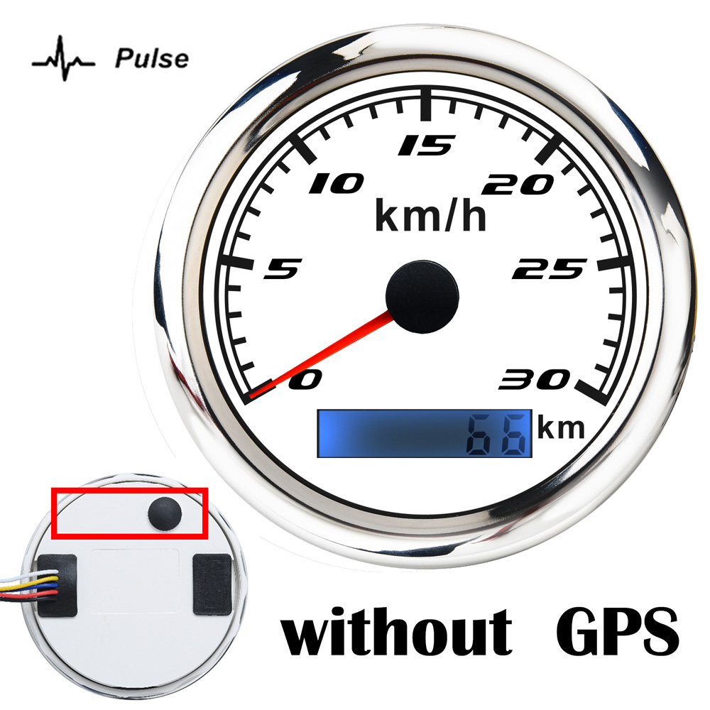 60 km/h GPS Speedometer Odometer 85mm Speed Gauge 120km/h 200km/h With GPS Antenna For Marine Boat Car ATV Truck Red Backlight: No GPS-WS30KMH
