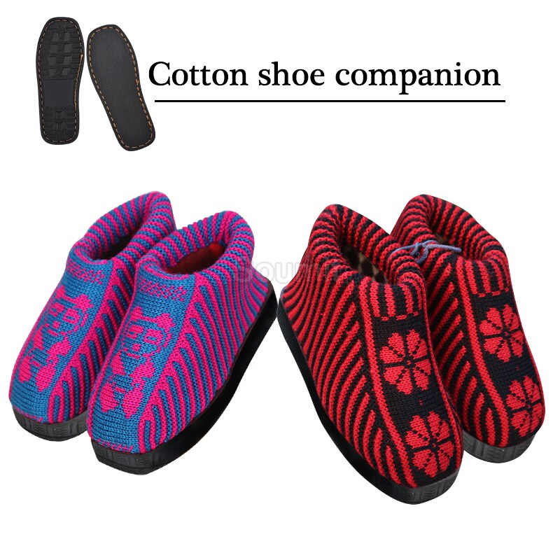 Rubber Shoe Soles for Slippers DIY Hand Knitting Slipper Anti-Slip Outsoles Winter Cotton Crochet Needles Shoes Full Sole Repair