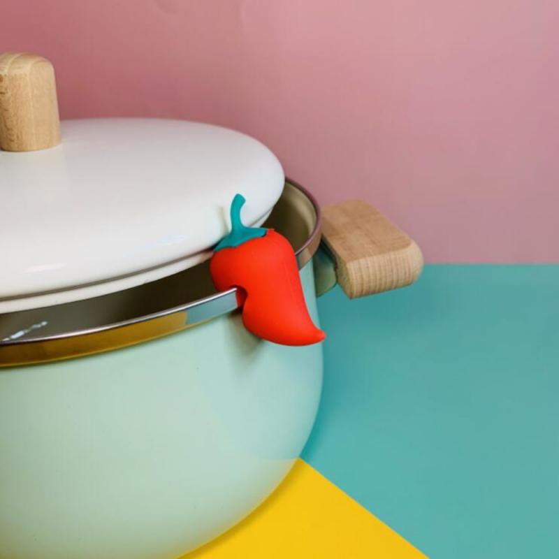 1PC Spill-proof Pot Lid Rack Silicone Heat-resisting Overflow Stoppers Pot Cover Lifter Durable Kitchen Specialty Tools