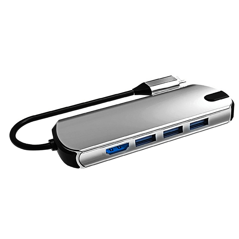 5-In-1 Usb Hub Naar Type C Data Hub Met 5-Port Usb 3.0 Hdmi Reader USB-C Pd Opladen 4K Display Voor Mac Boeken Notebooks Telefoon