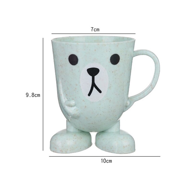 Wheat Straw Cartoon Animal Toothbrush Cup Bathroom Tumbler Mouthwash Travel Toothbrush Holder Cup Bathroom Accessories
