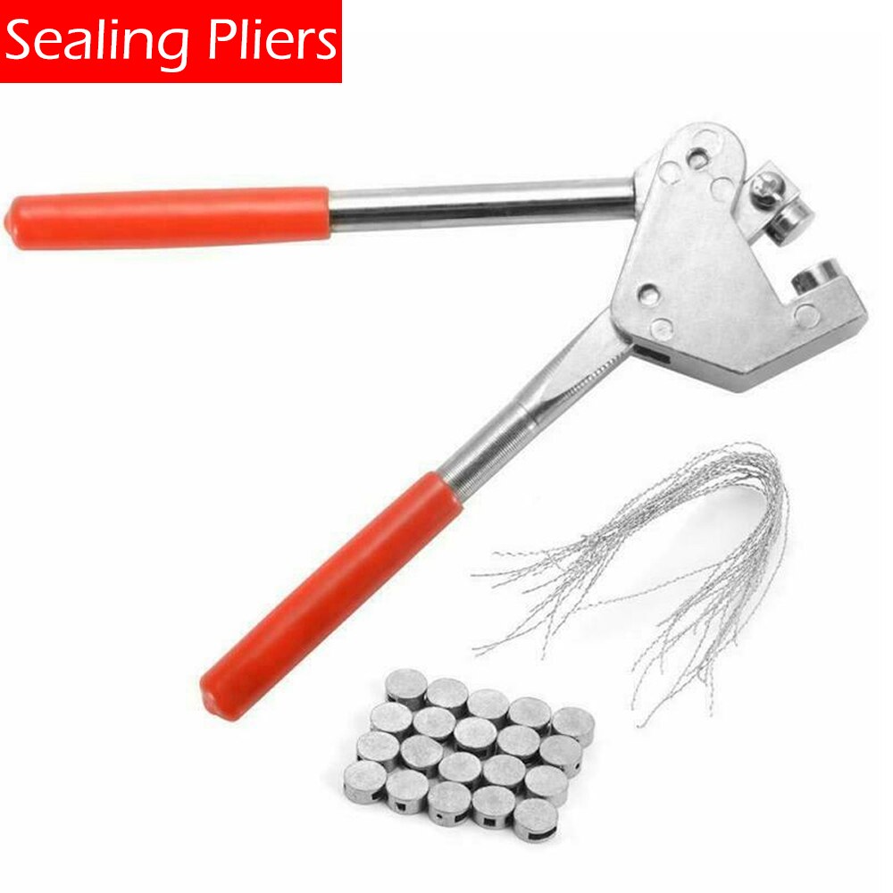 Electric Meter Security Seal Pliers with leadsealing Wire Sealed Ring Plastic Coated Handle Water Meter Anti-Theft Sealing Set