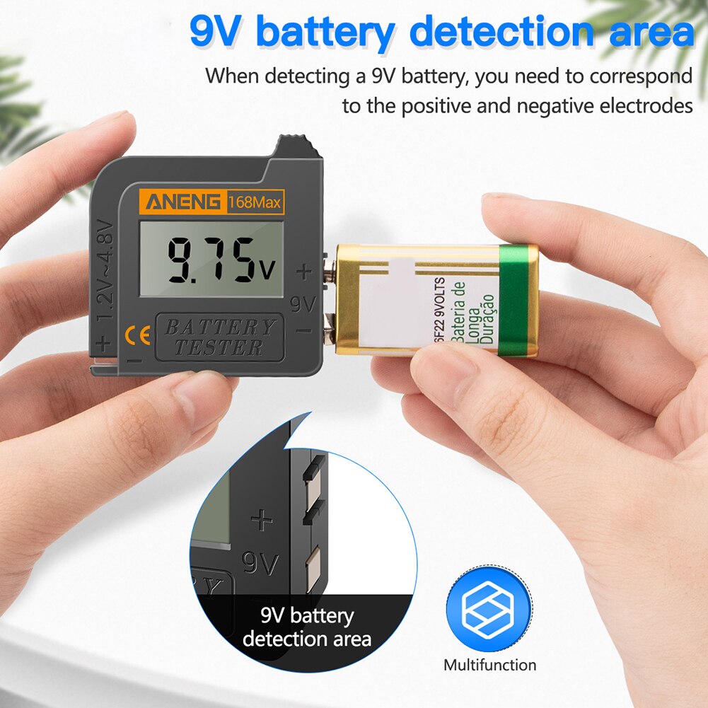 Digital Lithium Battery Capacity Tester Test Checkered Load Analyzer Universal 168max Display Check Aaa Aa Button Cell