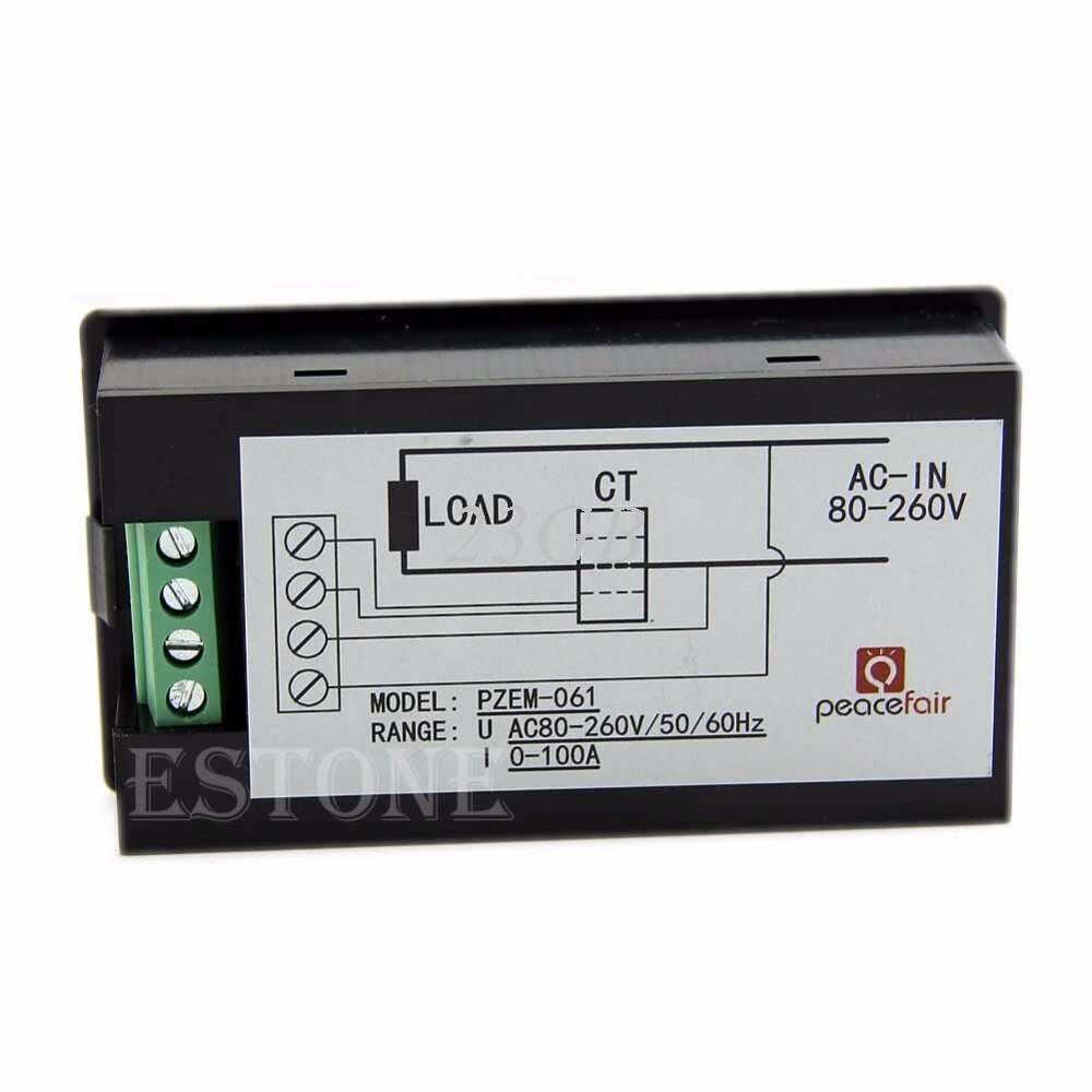 ¡NOVEDAD DE ! Voltímetro Digital LCD de voltaje y vatios amperímetro voltímetro AC 80-260V 100A APR05_17