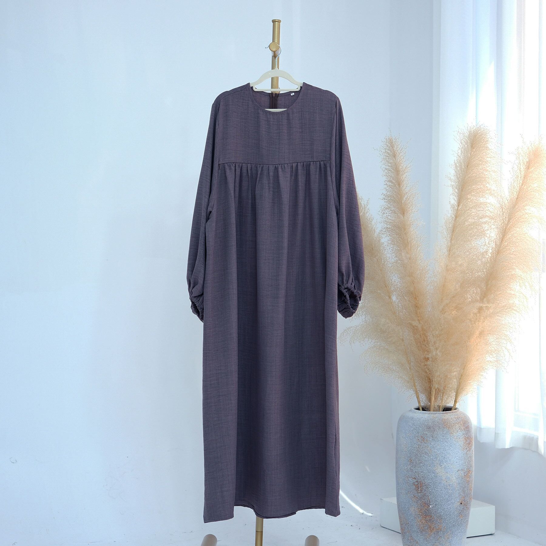 Abaya-Robe de luxe pour femmes musulmanes, vêtements d'allaitement, Kebaya, Kaftan, Maroc, Turquie, Dubaï, Eid Ramadan: L / Cyan
