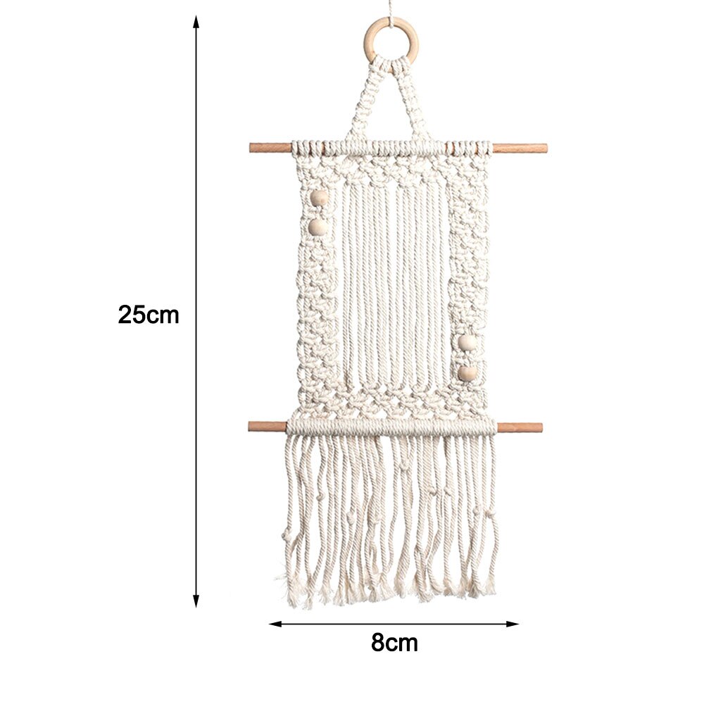 Bohemian Hand-Gebreide Lampenkap Macrame Opknoping Lamp Decoratie Woonkamer Bruiloft Decoratie Kwastje Lampenkap Tapestry: A