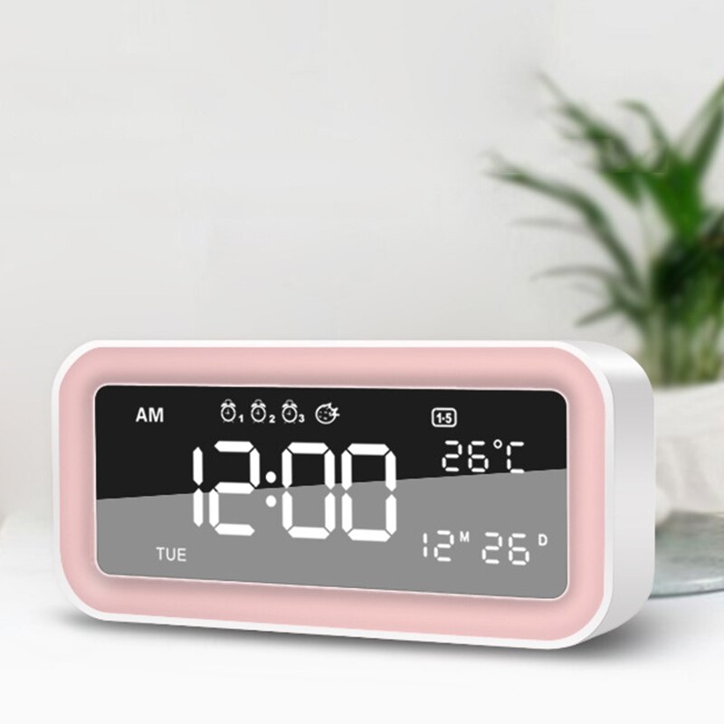 Dual USB Charging Smart Digital Alarm Clock With Dimmable Led Light Music Snooze Function Radio Alarm Clock