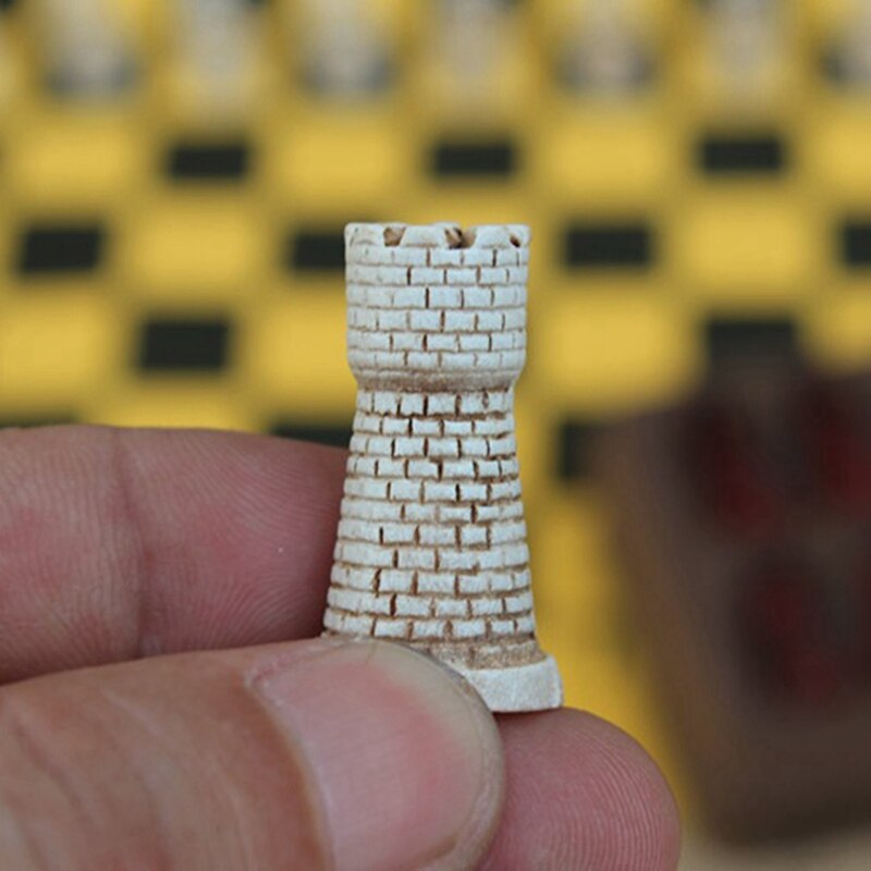 Antique Chess Small Leather Chess Board Qing Bing Lifelike Chess Pieces Characters Parenting Entertainment