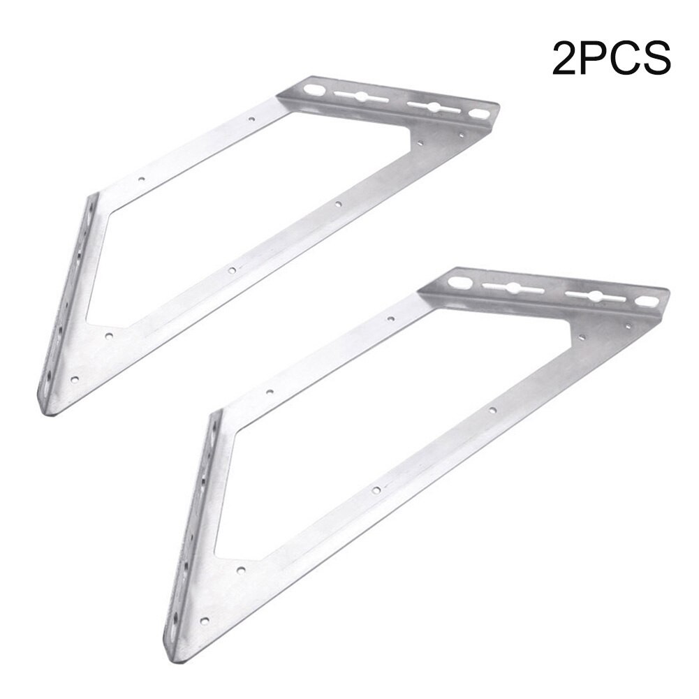 2pcs DIY Trapezoid Heavy Duty Furniture Home Corner Brace Joining Support Stainless Steel Silver Connector Shelf Bracket Modern: L