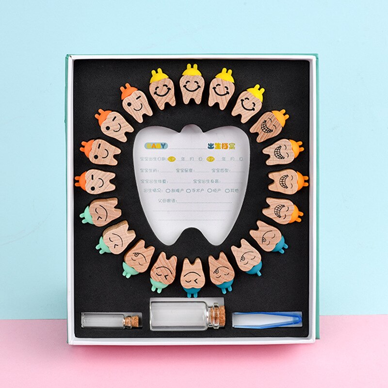 Houten Baby Tand Doos Melk Tanden Organizer Storage Collection Jongen Meisje Souvenir Case Baby Kid Leuke Cadeaus Voor Kinderen Herinnering
