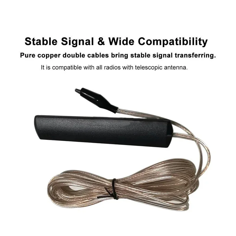Universal 5m hemradio fm stereo antenn ren koppartråd antenn signal högförstärkare förstärkare booster stabil signal