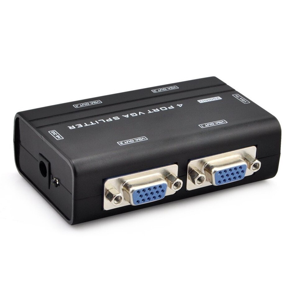 4- porttinen vga-videon jakaja 1 x 4 250 mhz jakaja 1 in 4 ulostuloa monistin multiple-tuki laajakuva-lcd-näytöt mt-viki 2504as