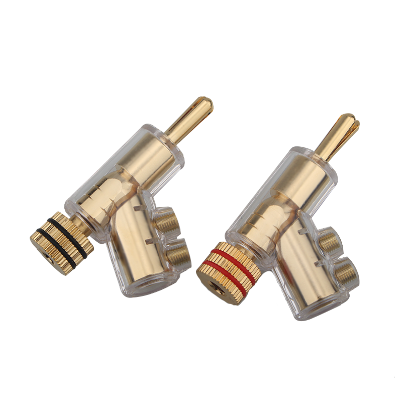 Xangsane 4 stück Hohe Leistung Gold überzogene Rhodium Überzogene Banana Verriegeln Stecker HiFi Lautsprecher Banana Anschlüsse: Gold-plated 4 PCS