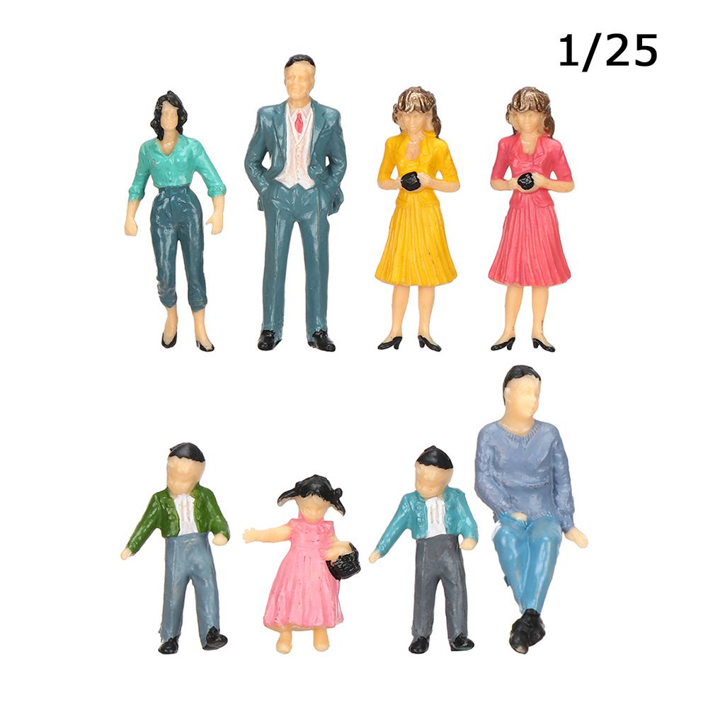10Pcs 1:25/1:30 Scale Model Building Passengers DIY Character Plastic Miniature People Figures Standing People Assorted Poses: 1-25