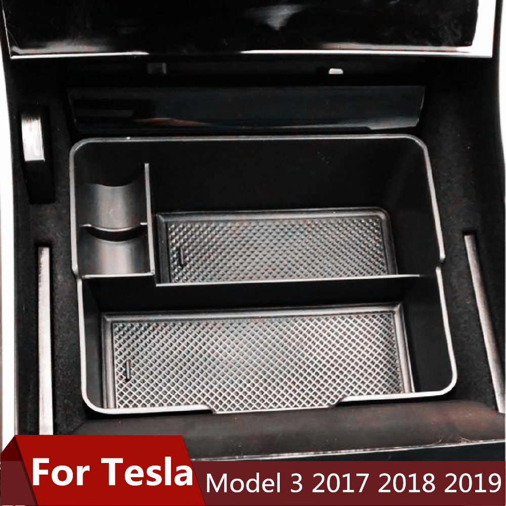 Til tesla model 3 bluestar tilbehør bil central armlæn opbevaringsboks auto container handske organizer taske