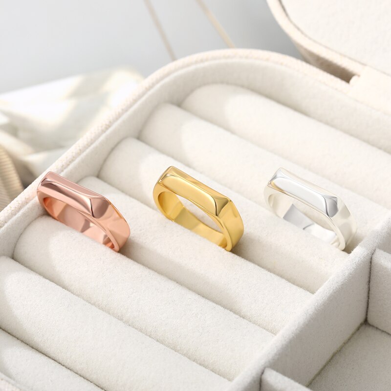 Roestvrij Staal Onregelmatige Gouden Ring Gothic Geometrische Ringen Voor Vrouwen Mannen Boho Mode-sieraden Bague Femme