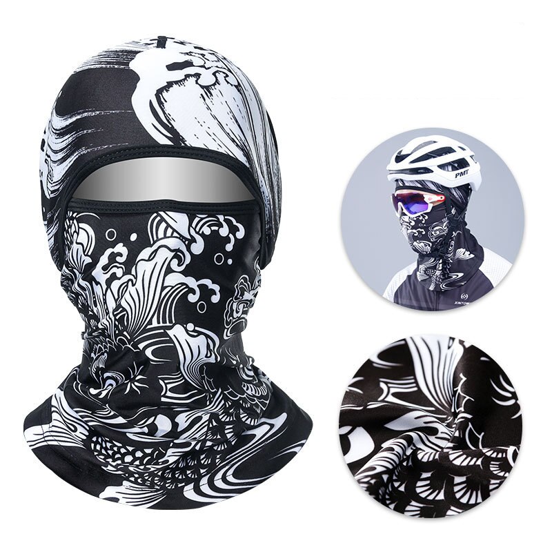 Unisex kvinder mænd cykling ansigtsmaske tørklæde cykel hoved tørklæde ansigtsovertræk sport hovedbånd udendørs sport varmere halsmaske: Sort