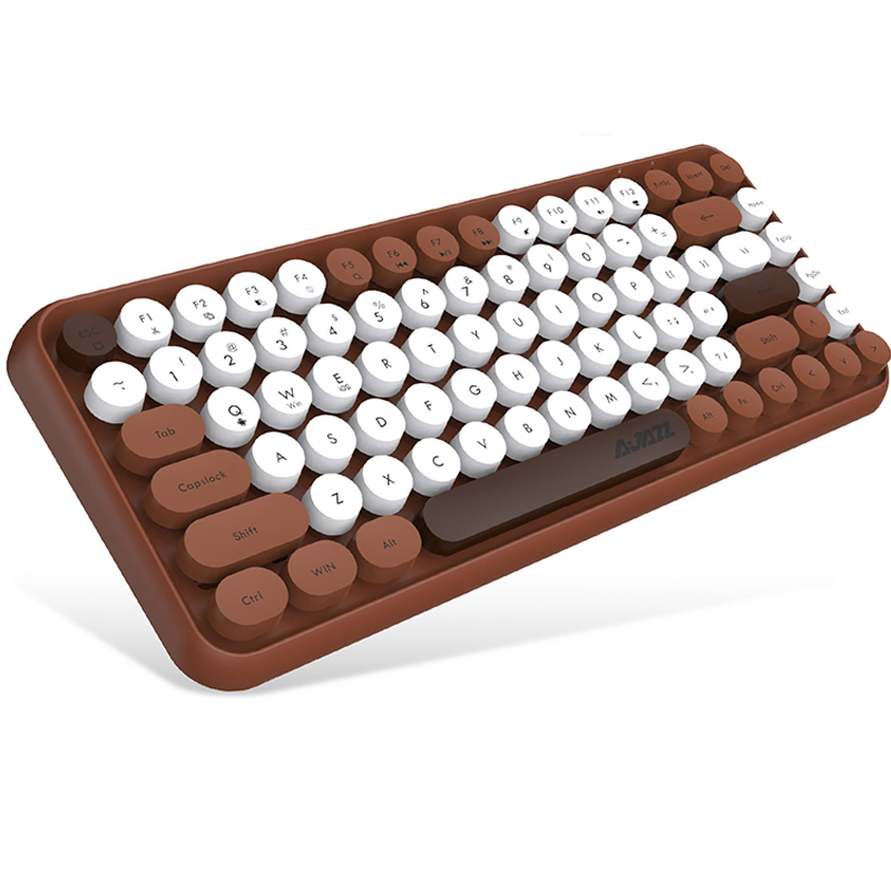 Ajazz 308I Draadloze Toetsenbord 18/84 Toetsen Ronde Keycap Bluetooth Toetsenbord Draagbare 2.4Ghz Numeriek Toetsenbord Voor Tablet Laptop Android: Chocolate