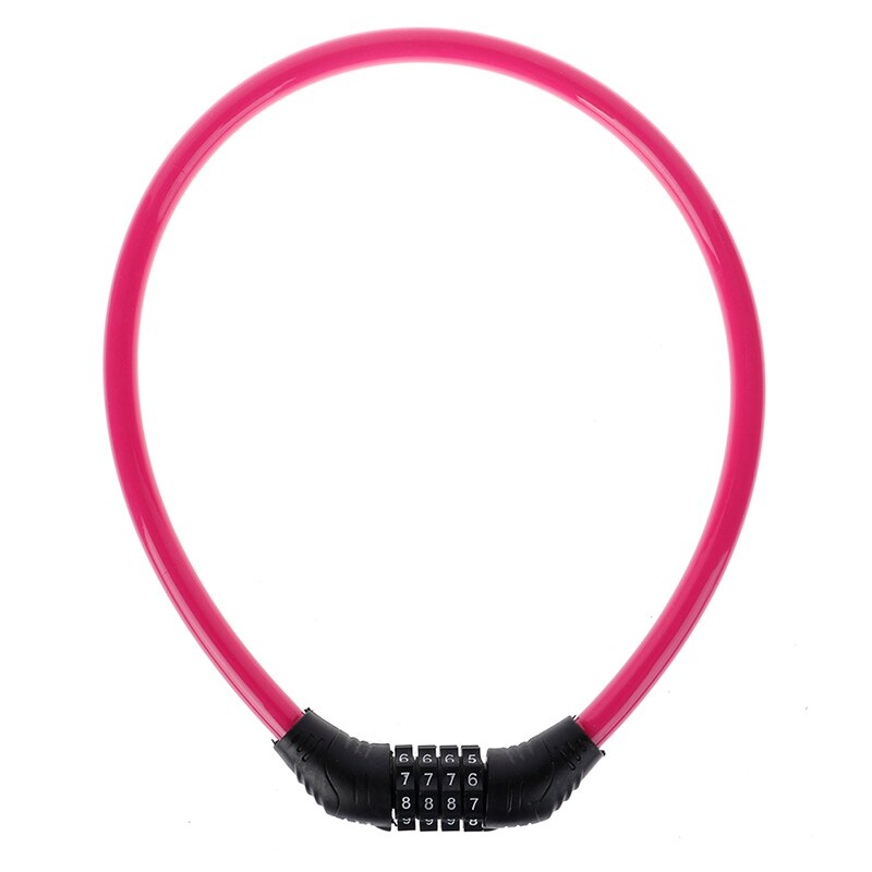 Bike Lock 4 Digit Code Combination Bicycle Lock Bicycle Security Lock: Pink
