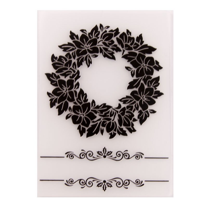 1 Pcs Wreath Template Embossing Making Paper Cards Plastic Embossing Folder DIY Photo Album Template Craft Card Stencils: Default Title