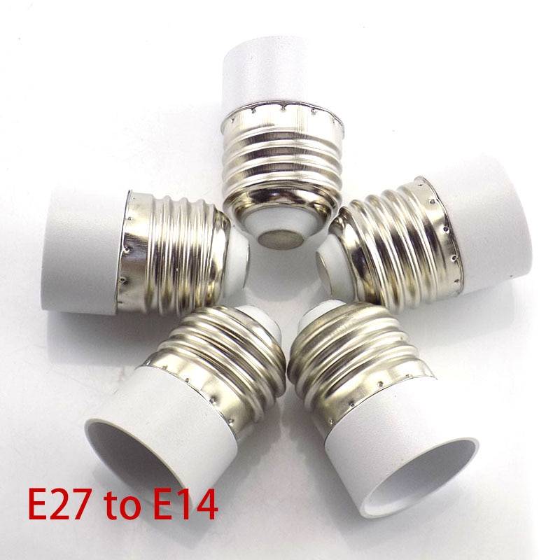5 stk led pære konverter  e27 to e14 lampe pære sokkel holder  e14 hun  e27 han adapter konvertering fatning fatning adapter