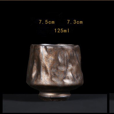 JIA-GUI LUO taza de té japonesa de cerámica taza de café juego de tazas de té de viaje horno de té transformada taza Maestro de cerámica dorada I065: A