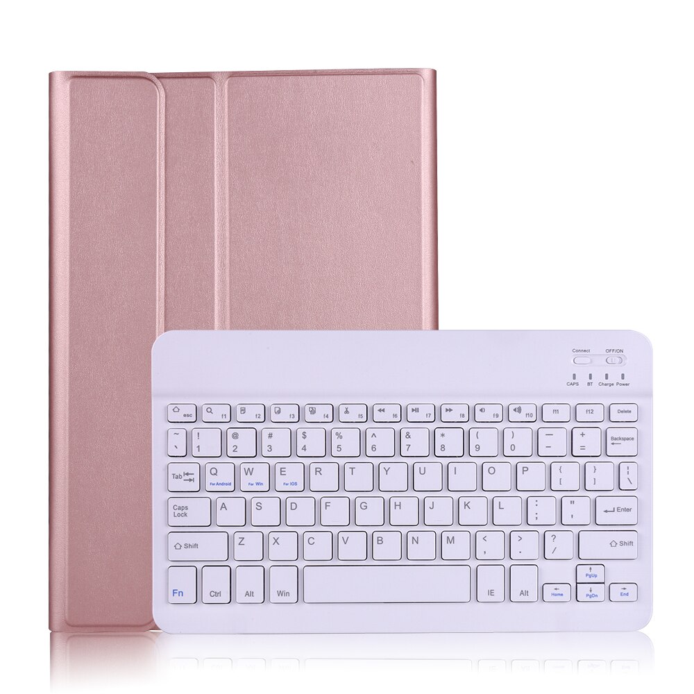 Voor Samsung Galaxy Tab S6 10.5 SM-T860 SM-T865 Wireless Bluetooth Keyboard Case Met Pen Houder Lederen Beschermhoes Tablet Cover: Rose Gold