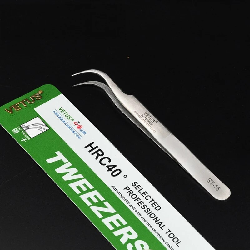 VETUS ST Series Stainless Steel Tweezers False Eyelash Extension Tweezers Anti-static Eyebrow Tweezers watchmaker tools