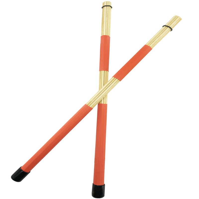 1 Paar Rubber Drum Brushes Sticks Bamboe Zwart Drum Accessoires Onderdelen Jazz Drum Brushes Drums Sticks