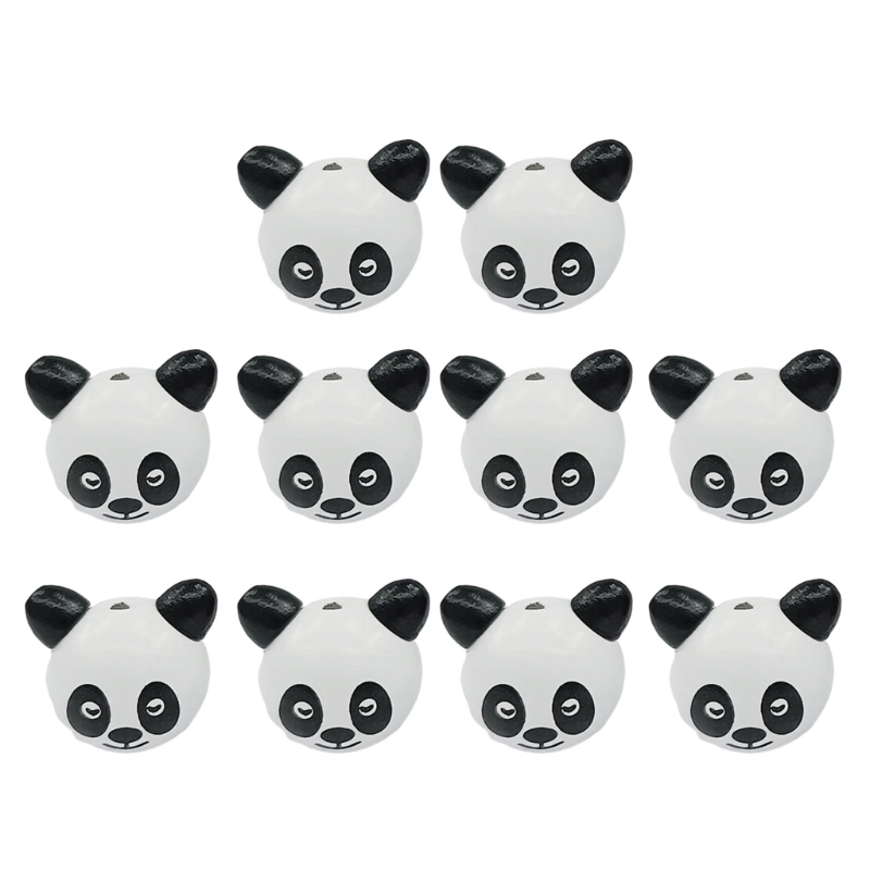 10pcs Wooden Beads with Adorable Animal Faces Durable Besds for Craft Supplies