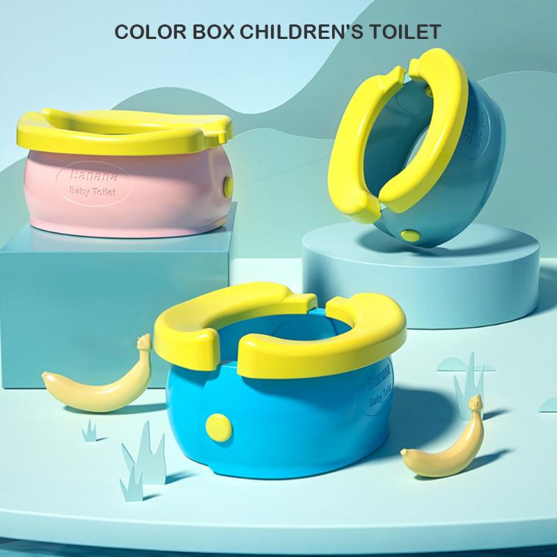 Portable Baby Infant Camera Pots Cartoon Banana Foldaway asiento de entrenamiento para el baño viajes orinal anillos para niños