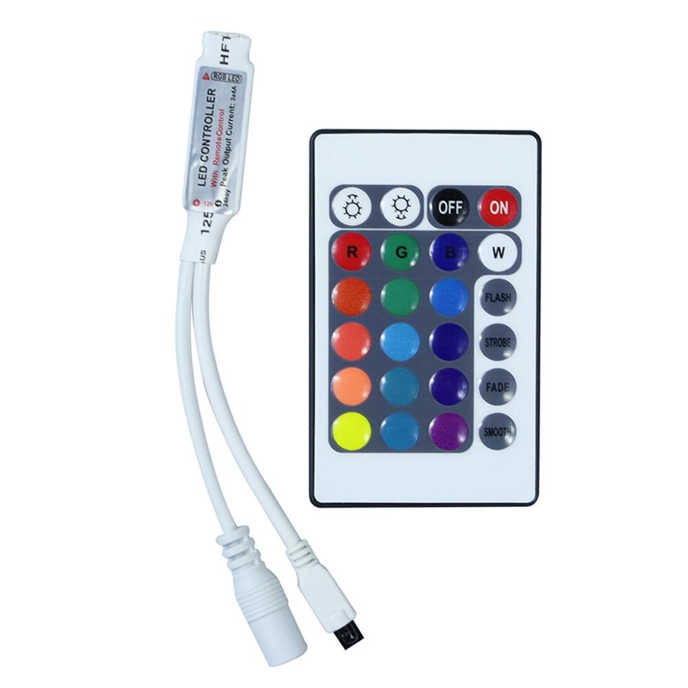 Led Controller 44 Keys 24 Keys LED IR RGB Controler LED Lights Controller IR Remote Dimmer DC12V WiFi Control For RGB LED Strip: Mini 24Key