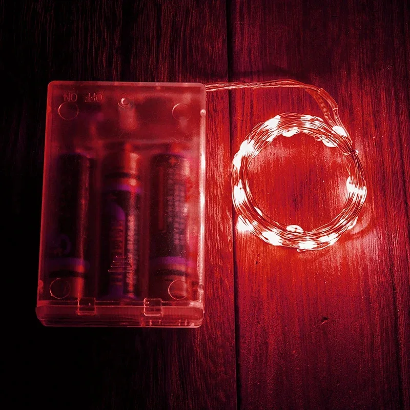 Silver Wire Festoon LED Light String Garden Outdoor Battery Box Garland Lamp for Wedding Camping Party Home Room Decoration