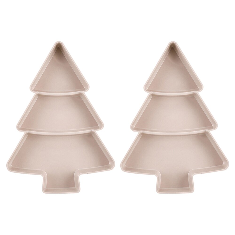 2Pcs Trays Plastic Reusable Xmas Tree Shape Multifunction Fruits Trays Snacks Plates for Home Party