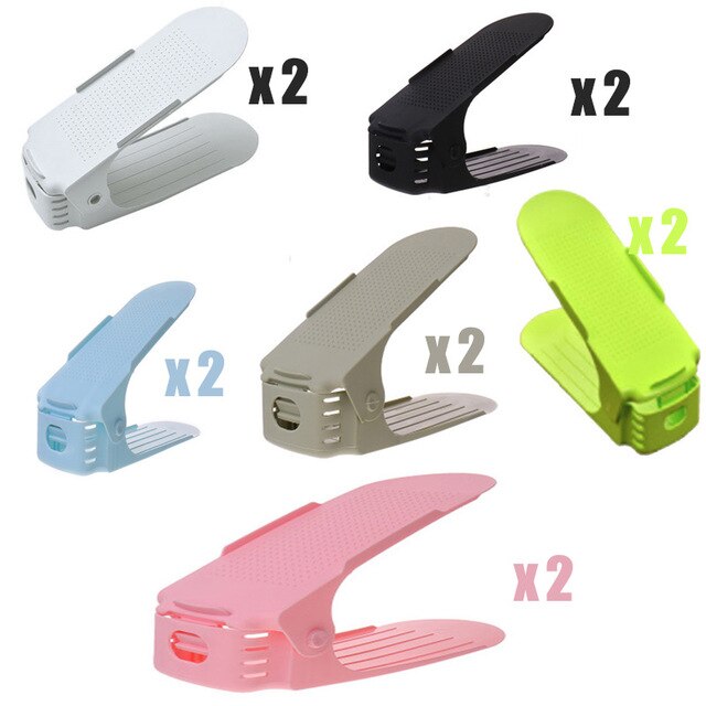 12pc dobbeltlags justerbar skooppbevaringspose moderne skohylle skoskapoppbevaring rengjøringsskap skooppbevaringsposehylle: 12pc blandet farge