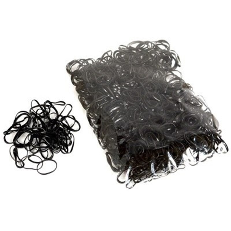 1000 Stks/pak Transparante Haar Elastisch Touw Rubber Band Voor Vrouwen Meisjes Binden Tie Paardenstaart Houder Accessoires Hair Styling Tools: Black