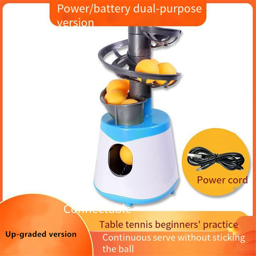 Portable Table Tennis Ball Pitcher Dual Power Supply Version Ping Pong Ball Robot Pitching Machine For Trainers