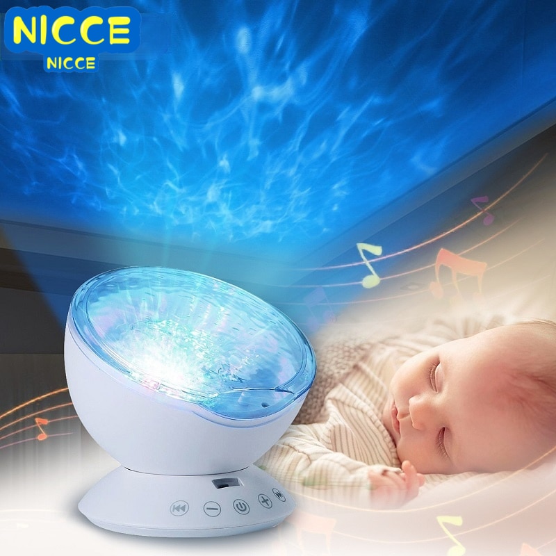 Nicce Baby Leucht Spielzeug Nacht Schlaf Licht Stern Himmel Ozean Welle Musik Projektor Lampe Baby LED Schlaf Beschwichtigen Lichter