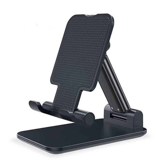 Universal Desktop Mobile Phone Holder Stand for IPhone IPad Adjustable Tablet Foldable Table Cell Phone Desk Stand Holder: black