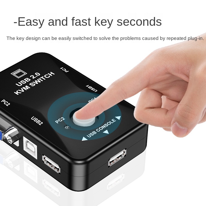 USB KVM Switch 2 Port VGA SVGA Switch Box USB 2.0 KVM Mouse Switcher Keyboard 1920*1080 Vga Splitter Box Sharing Switch