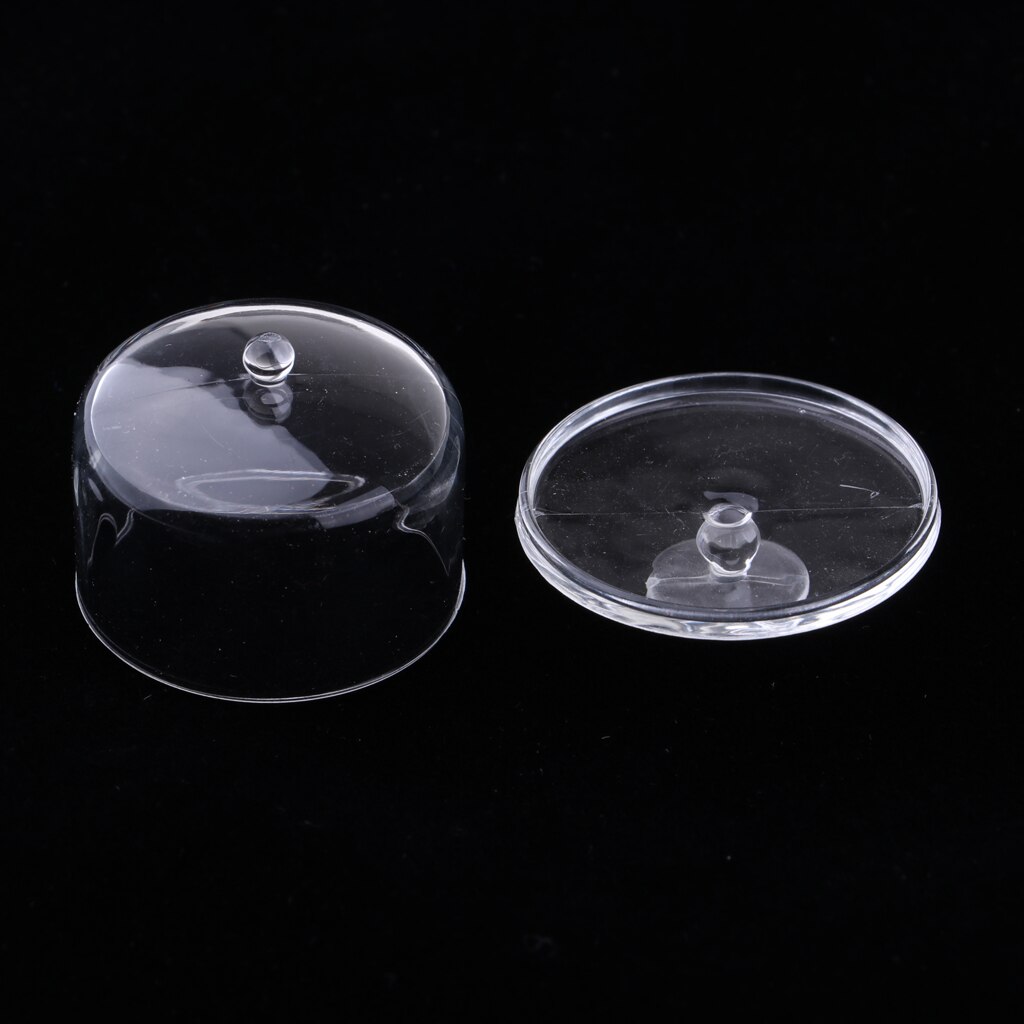 1/12 Cake Plate Tray With Cover Transparent Cake Fruit Dessert Kit Cake Trays with Cover Dollhouse Cake Plates Stand