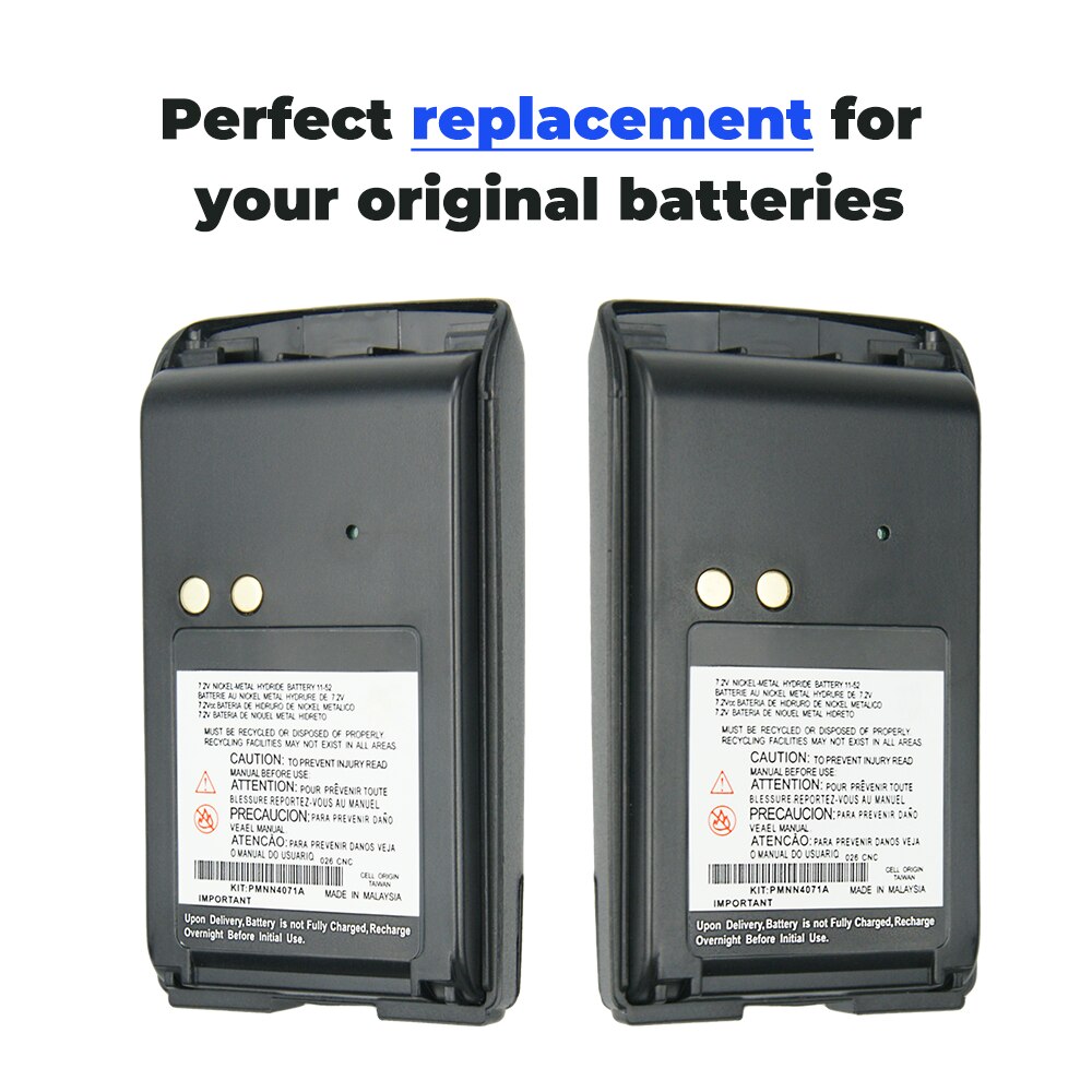 2X Batteria di Ricambio per Motorola A6, A8, BPR40, mag uno BPR40 Walkie talkie 1800mAh 7.2V