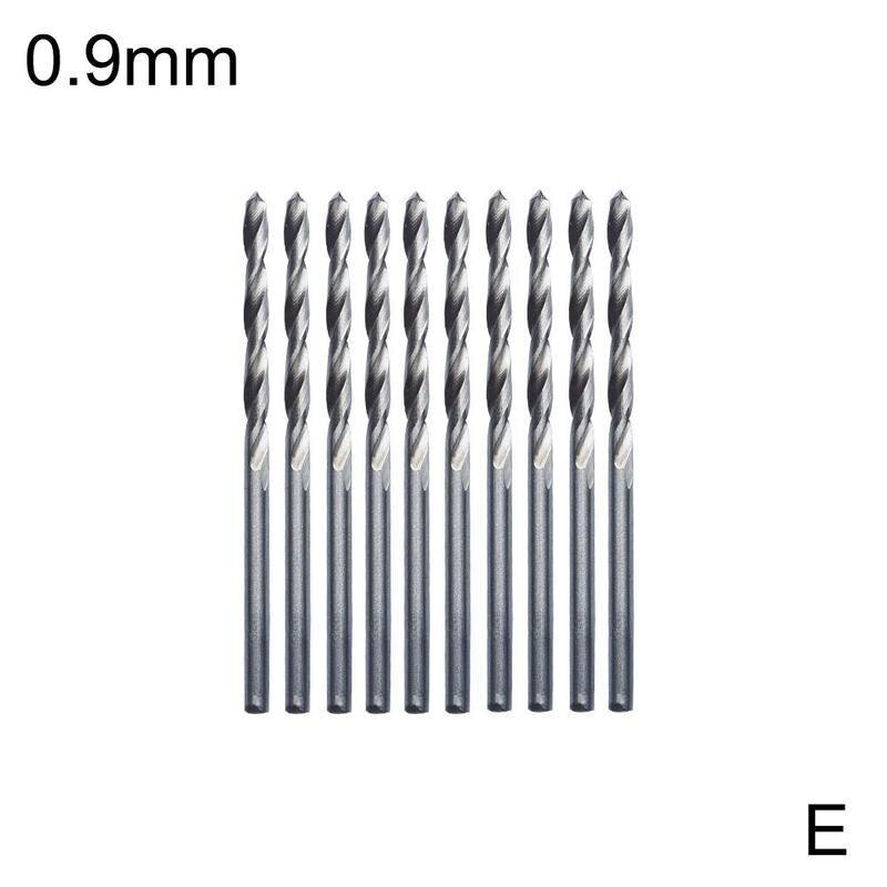 Hjem 10 stk / sæt 0.5-2.5mm lille bor mini mini twist elektrisk rund twist bor diy gør bor hss lige værktøjsskaft  h6 a 6: E