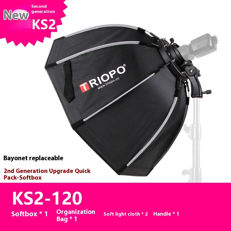 TRIOPO 55cm 65cm 90cm 120cm plegable octagonal Softbox S soporte empuñadura de mano para Godox V860III TT600 Yongnuo Speedlite Flash Light