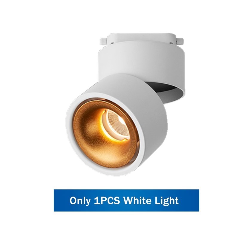 Luz de pista led 7w 10 15 cob trilho holofote lâmpada de alumínio trilho luminária superfície montada downlights spot light: 5w / Amarelo escuro / Bege